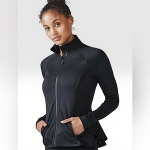 Fabletics Michaela Peplum Jacket in Black size Large